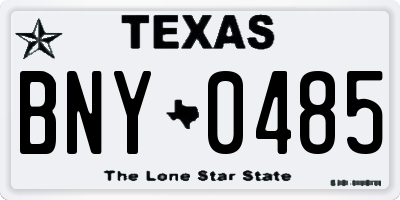 TX license plate BNY0485