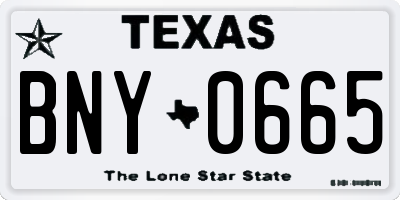 TX license plate BNY0665