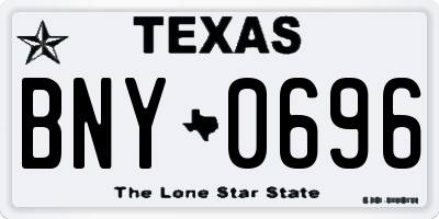 TX license plate BNY0696