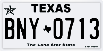TX license plate BNY0713