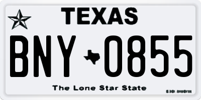TX license plate BNY0855