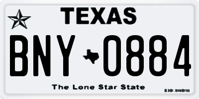 TX license plate BNY0884