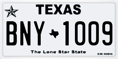 TX license plate BNY1009