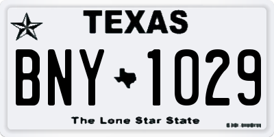 TX license plate BNY1029