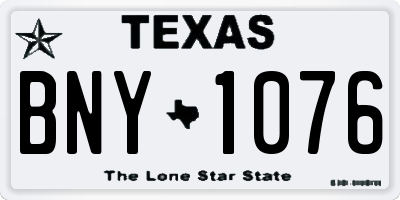 TX license plate BNY1076