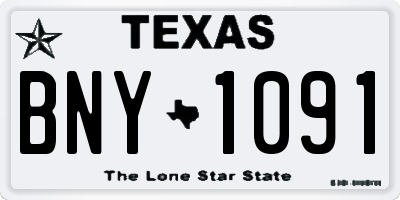 TX license plate BNY1091