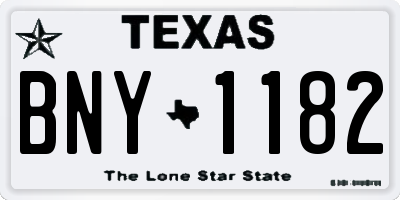 TX license plate BNY1182