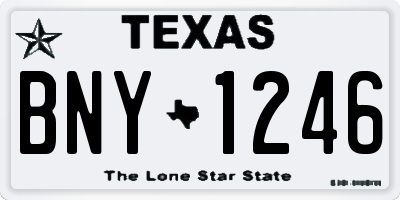 TX license plate BNY1246