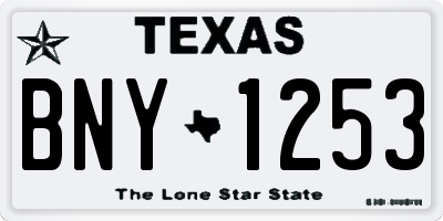 TX license plate BNY1253