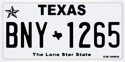 TX license plate BNY1265