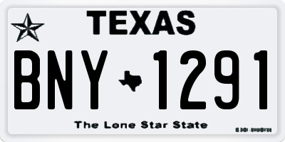TX license plate BNY1291