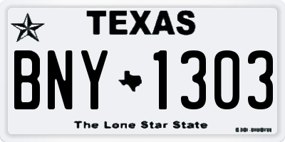 TX license plate BNY1303