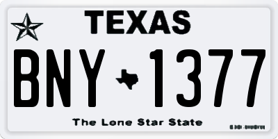 TX license plate BNY1377