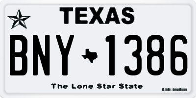 TX license plate BNY1386