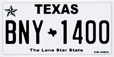 TX license plate BNY1400