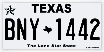 TX license plate BNY1442