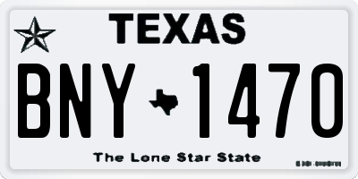 TX license plate BNY1470