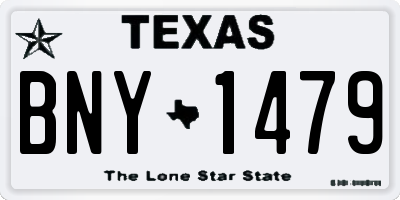 TX license plate BNY1479