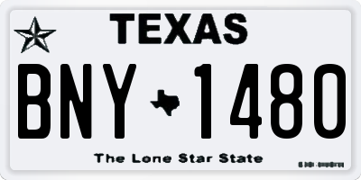 TX license plate BNY1480