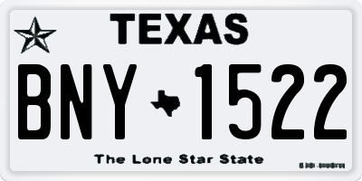TX license plate BNY1522