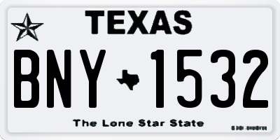 TX license plate BNY1532