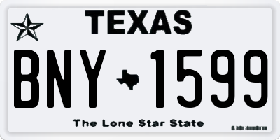 TX license plate BNY1599