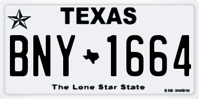 TX license plate BNY1664
