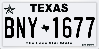 TX license plate BNY1677