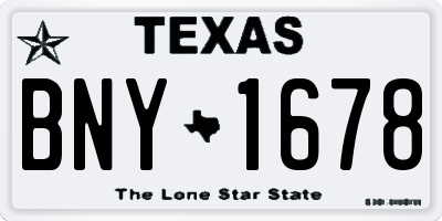 TX license plate BNY1678