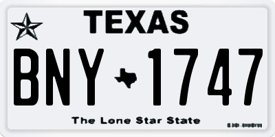 TX license plate BNY1747