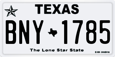 TX license plate BNY1785