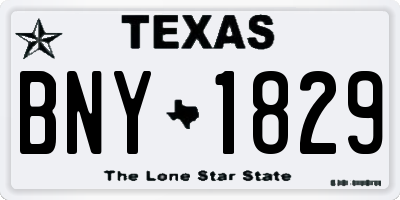 TX license plate BNY1829