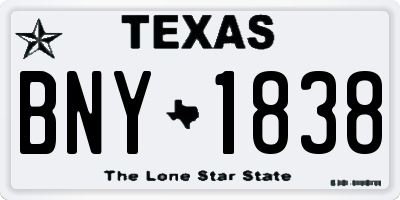 TX license plate BNY1838