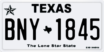 TX license plate BNY1845