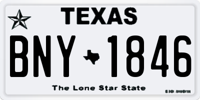TX license plate BNY1846