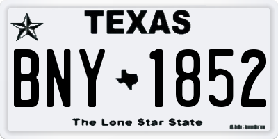 TX license plate BNY1852