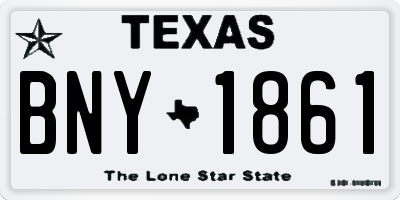 TX license plate BNY1861