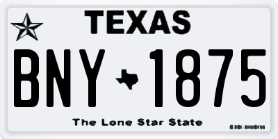 TX license plate BNY1875