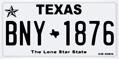 TX license plate BNY1876