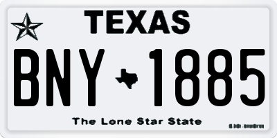 TX license plate BNY1885