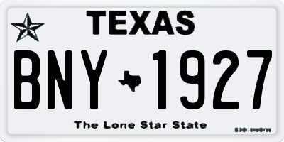 TX license plate BNY1927