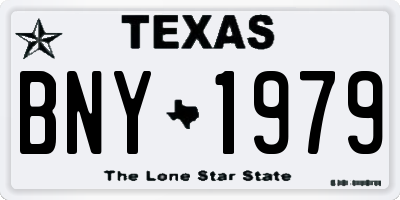 TX license plate BNY1979