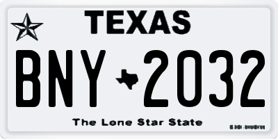 TX license plate BNY2032