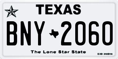 TX license plate BNY2060