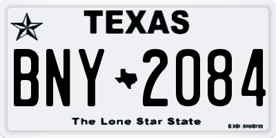 TX license plate BNY2084