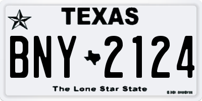 TX license plate BNY2124