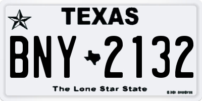 TX license plate BNY2132