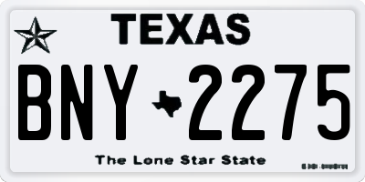 TX license plate BNY2275