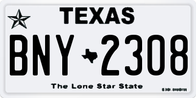 TX license plate BNY2308