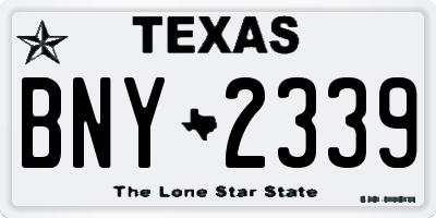 TX license plate BNY2339